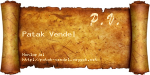 Patak Vendel névjegykártya